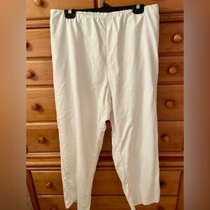 J. Jill Cotton Elastic Waist Ankle Pants in White Size 28W Plus